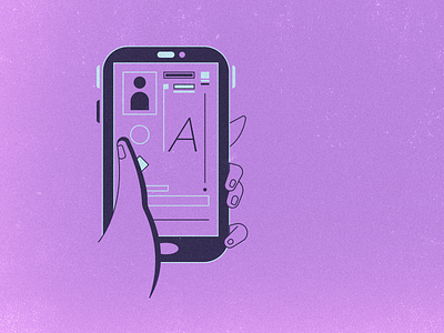 Hand in Phone adams adobe art director design graphic design graphic illustration hand illustrator phone photoshop purple raleway