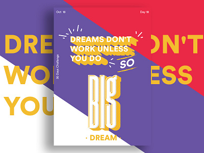 Dream big art challange creative dribbble effect eliment illustrator illustrtion inktober poster typography