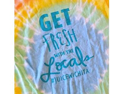 Get Fresh with the locals branding fresh juice shop kansas tshirt wichita