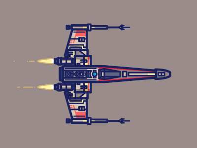 X Wing a new hope art droid empire illustration r2d2 robot ship spaceship star wars vector