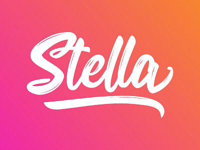 Stella gradient illustration type design typography