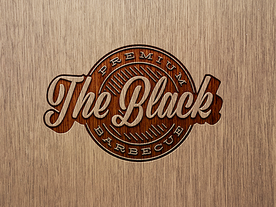 The Black barbecue bbq black branding food logo meat restaurant script special type wood