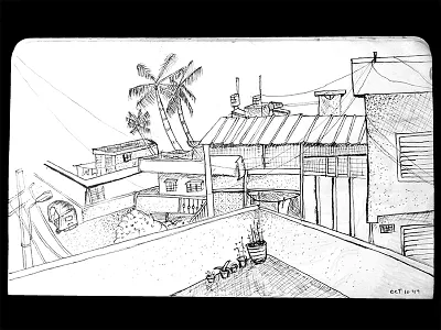 View from the Balcony book inkotber2017 inktober sketch