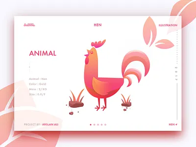 Hen ali animal arslan design dribbble hen illustration leaf web
