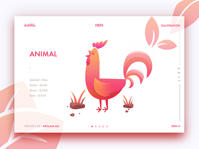 Hen ali animal arslan design dribbble hen illustration leaf web