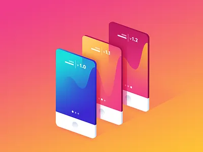 Mixpanel 2017 Benchmarks Report - Retention analytics data gradient graph isometric microsite phone version