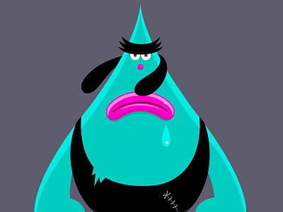 Licky Lip Licker animal black character design dribbble illustration lips mascot monster wrestler