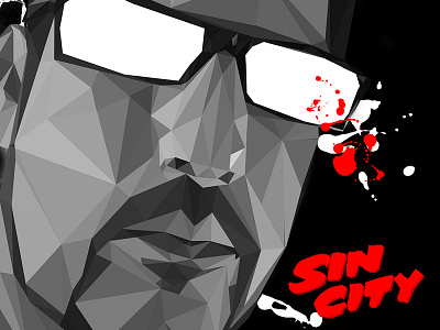 Low poly Sin city avatar artdirection avatar design illustration low poly lowpoly movie portrait sincity