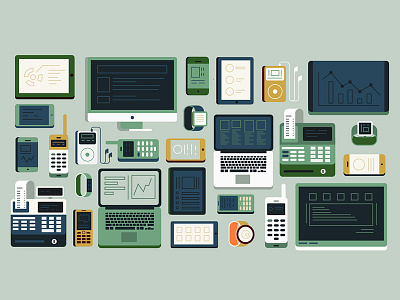 Digital Power cash computer device digital illustration ipad ipod phone smart vector watches