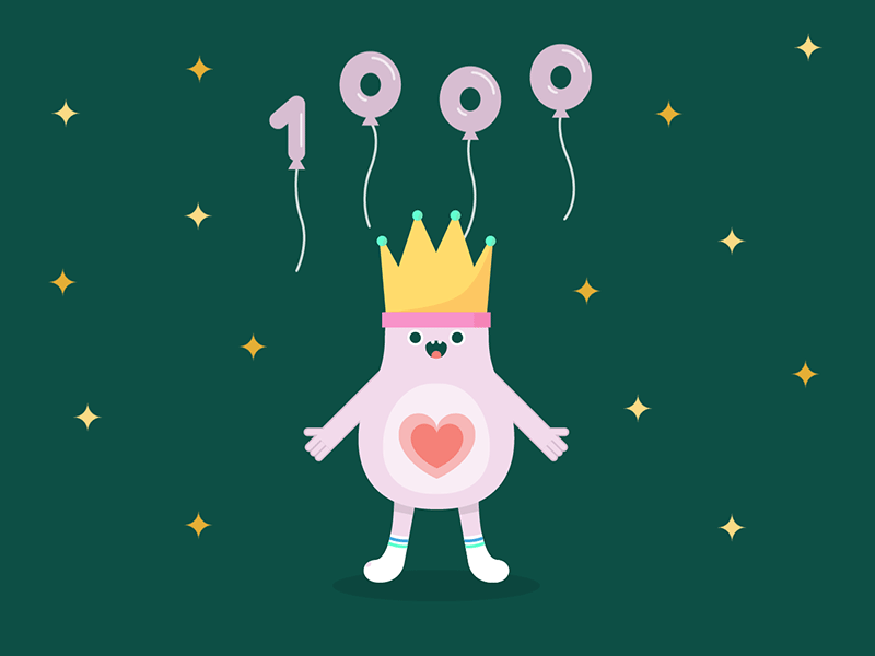 1k likes baloons crown heart like monster