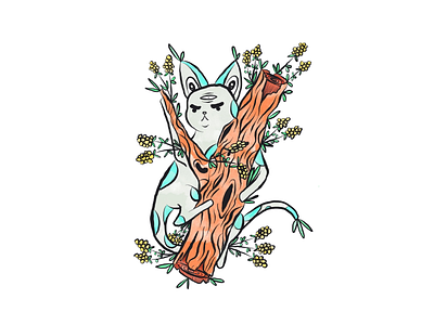 Forest spirit pt 2. cat forest illustration nature spirit