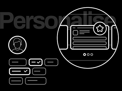 Personalise art avatar black white design icon illustration line art spot illustration star type ui