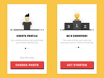 Concept User On-Boarding on boarding pixel art pixels solid colors