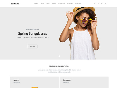 Homepage - Shop Accesories - Pt. I boomerang colors design fashion gray homepage layout minimalist shop template ui website