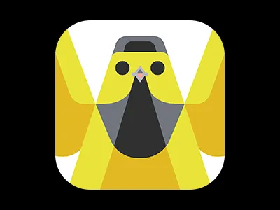 Hooded Warbler Icon app art artwork bird birder design fun icon illustration ui ux warbler