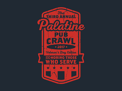 Pub Crawl Shirt Graphic america badge beer branding design graphic identity illustration logo shirt texture usa