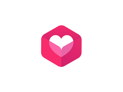 Love Box app box heart hexa logo love magenta pink shapes