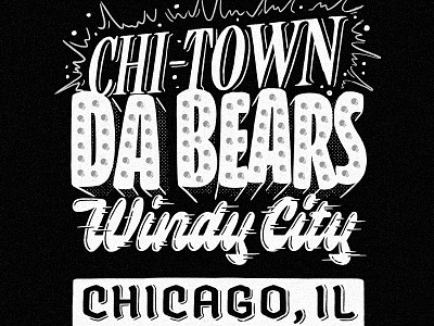 Chi-Town amtrak chicago da bears design illustration lettering type typography