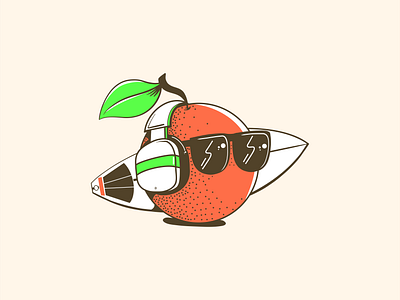 Going on Tour beach competition fruit glasses hand drawn headphones music orange season sports summer sunglasses surf surf tour surfboard tour tropical tropical fruit water sports waves