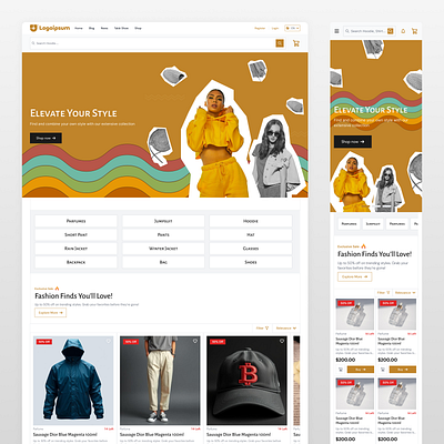 Fashion e-Commerce Website ecommerce fashion landing page website