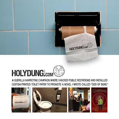 Guerrilla Marketing Toilet Hack graphic design