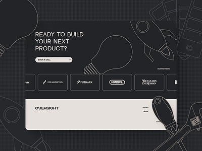 Oversight Studio | Footer 3d branding footer oversight section ui vector web