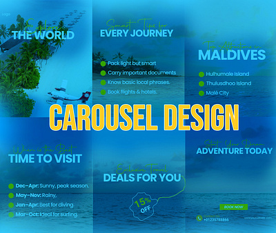 Travel Carousel Design advertisement carousal design design explore industry instagram post design marketing nature post design resort sea beach tour travel travel industry visit world