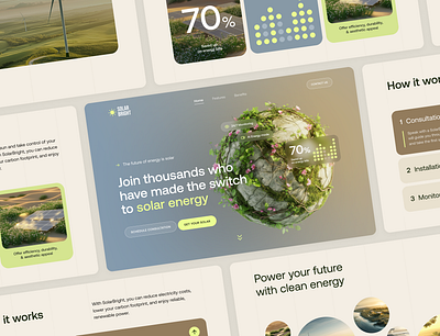 Sustainable Energy Landing Page eco energy landing page solar panels sustainable ui ux website