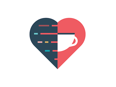 Code & Coffee Concept branding code code and coffee coffee community event heart logo