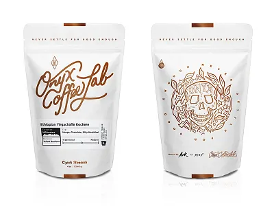 Onyx Bags branding coffee lettering logo onyx packaging skull typography