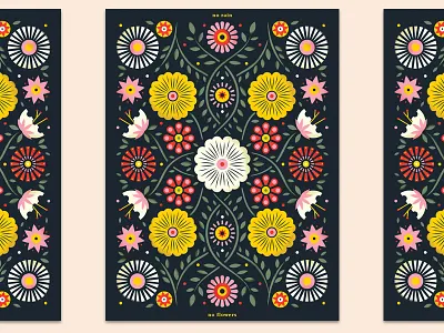 no rain / no flowers beacon botanical floral flower flowers hurricane illustration pattern poster relief