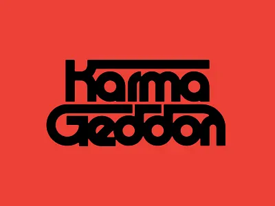 KarmaGeddon branding custom industrial lettering ligatures logo monoweight retro type typography vector