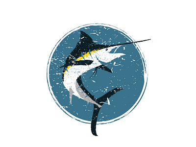 Marlin 02 distressed fish fishing grunge marlin vintage