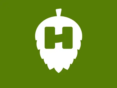 Hunter's Valley Hop Farm logo beer h hops identity logo mark type