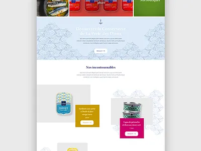 Homepage for La Perle des Dieux fish fisherman homepage parallaxe