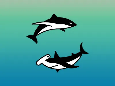 Sharks aquatic geometric great white hammerhead marine ocean sea shark tattoo