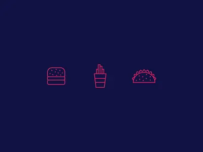 The Rejects burger food fries icons illustration snacks taco