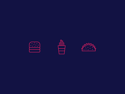 The Rejects burger food fries icons illustration snacks taco