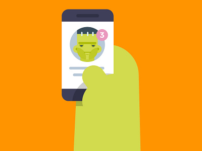 Notification animation design halloween minimal motion notification phone