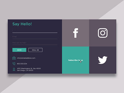 Day 28 – Contact Us 028 contact contact page contact us dailyui form social media ui uidesign user interface web design website