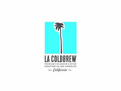 LA brew california coffee cold ice logo los angeles minimal palm tree