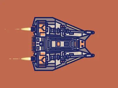 Speeder art droid empire hologram illustration robot rocket ship space spaceship star wars vector