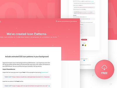 [FREE] Plugin - Icon pattern animation component freebie hero icon font icons javascript pattern plugin style guide typography