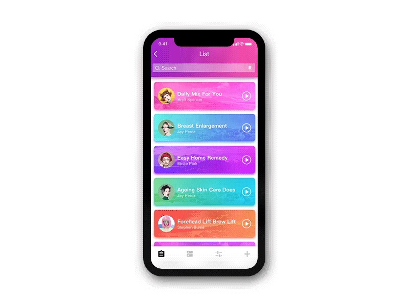 A dynamic exercise color dynamic exercise gif interface list printing red technicolor