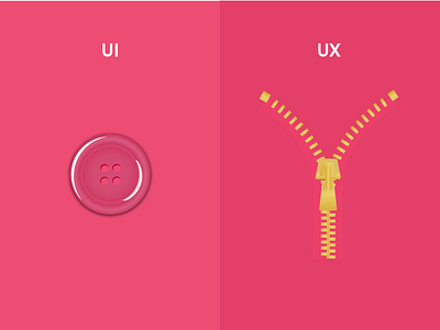 UI vs UX button comparison experience illustration interface pink ui user user interface ux vs zipper