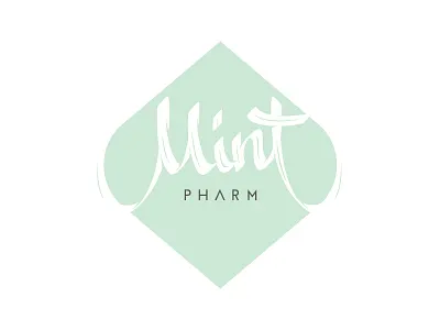 Mint Pharm Logo custom typography hand lettering logo logo design