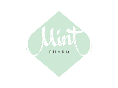 Mint Pharm Logo custom typography hand lettering logo logo design