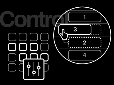 Control art black white cursor design equaliser icon illustration line art moveable spot illustration ui