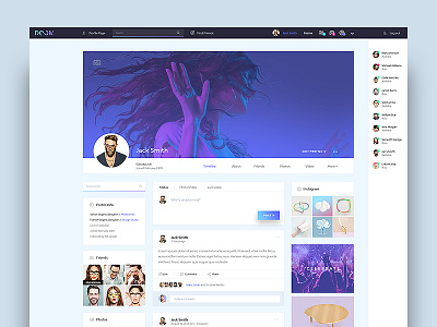 Doom Social Media Layout design gradient mockup modern psd template theme ui ux webdesign website