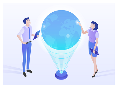 Cryptocurrency Description Illustration business crypto design hologram ico illustration planet ui ux web world zajno